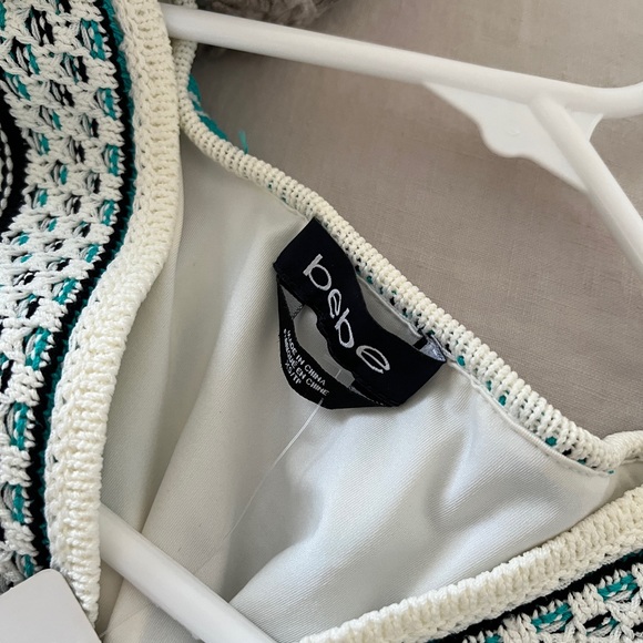 BEBE V-Neck Textured Sweater Dress - Picture 2 of 4